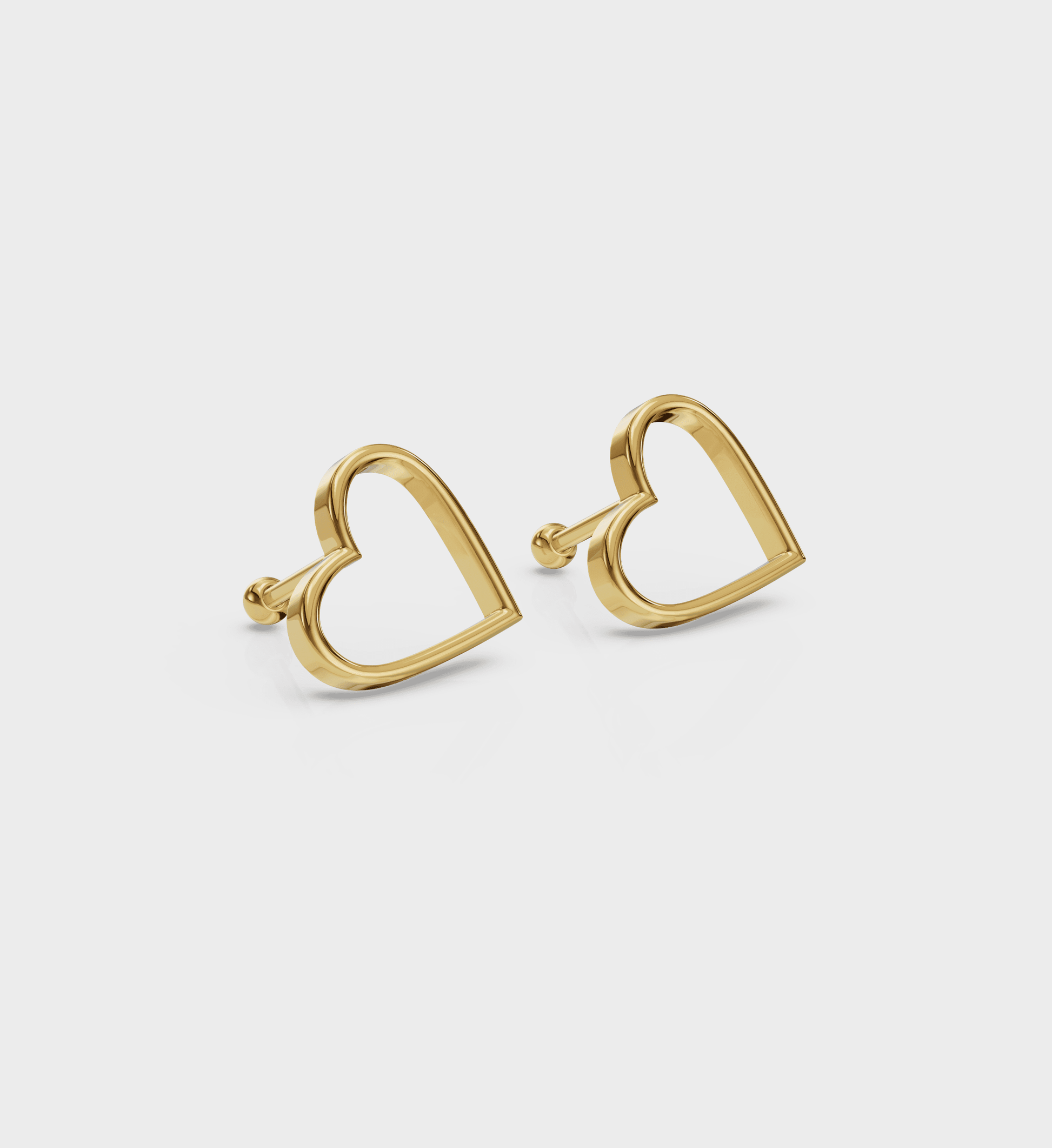 Gold Heart Studs