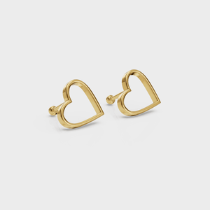 Gold Heart Studs