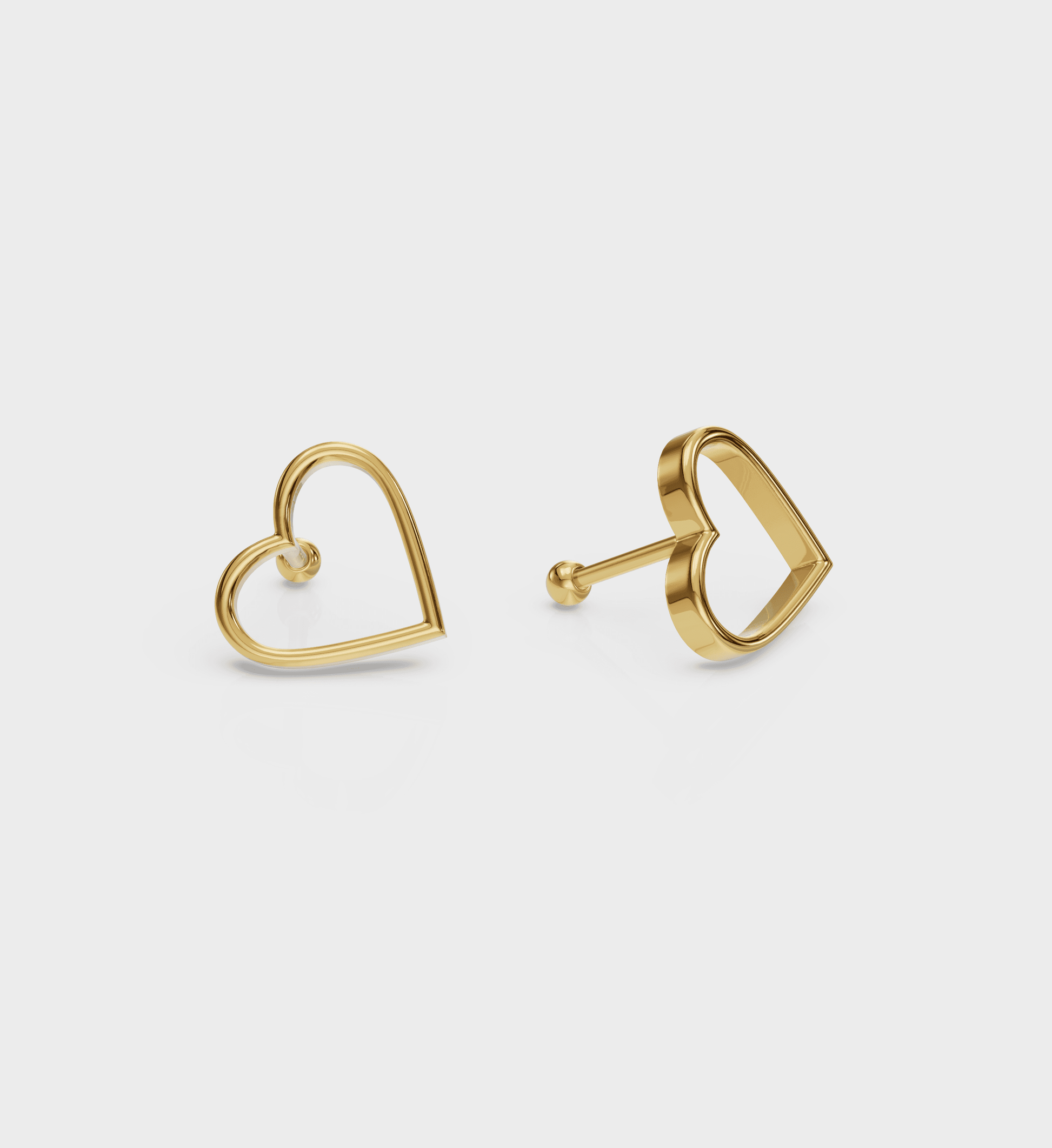 Gold Heart Studs