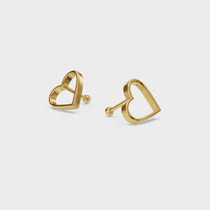 Gold Heart Studs