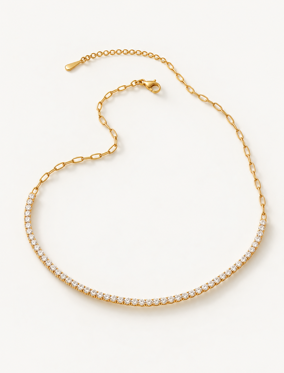 Half Tennis Chain Necklace
