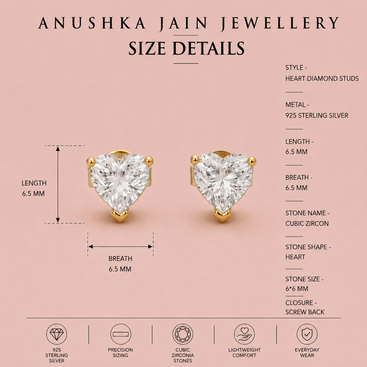 Heart Diamond Studs