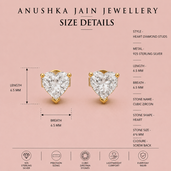 Heart Diamond Studs