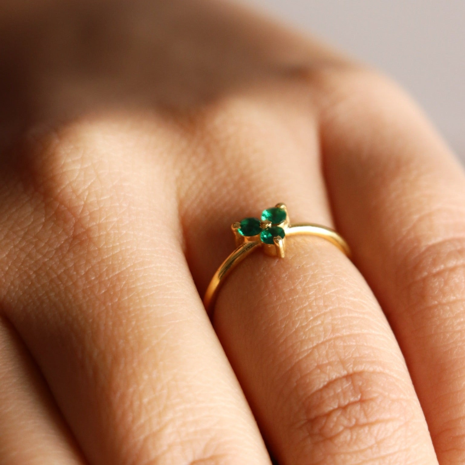 Emerald Trio Ring