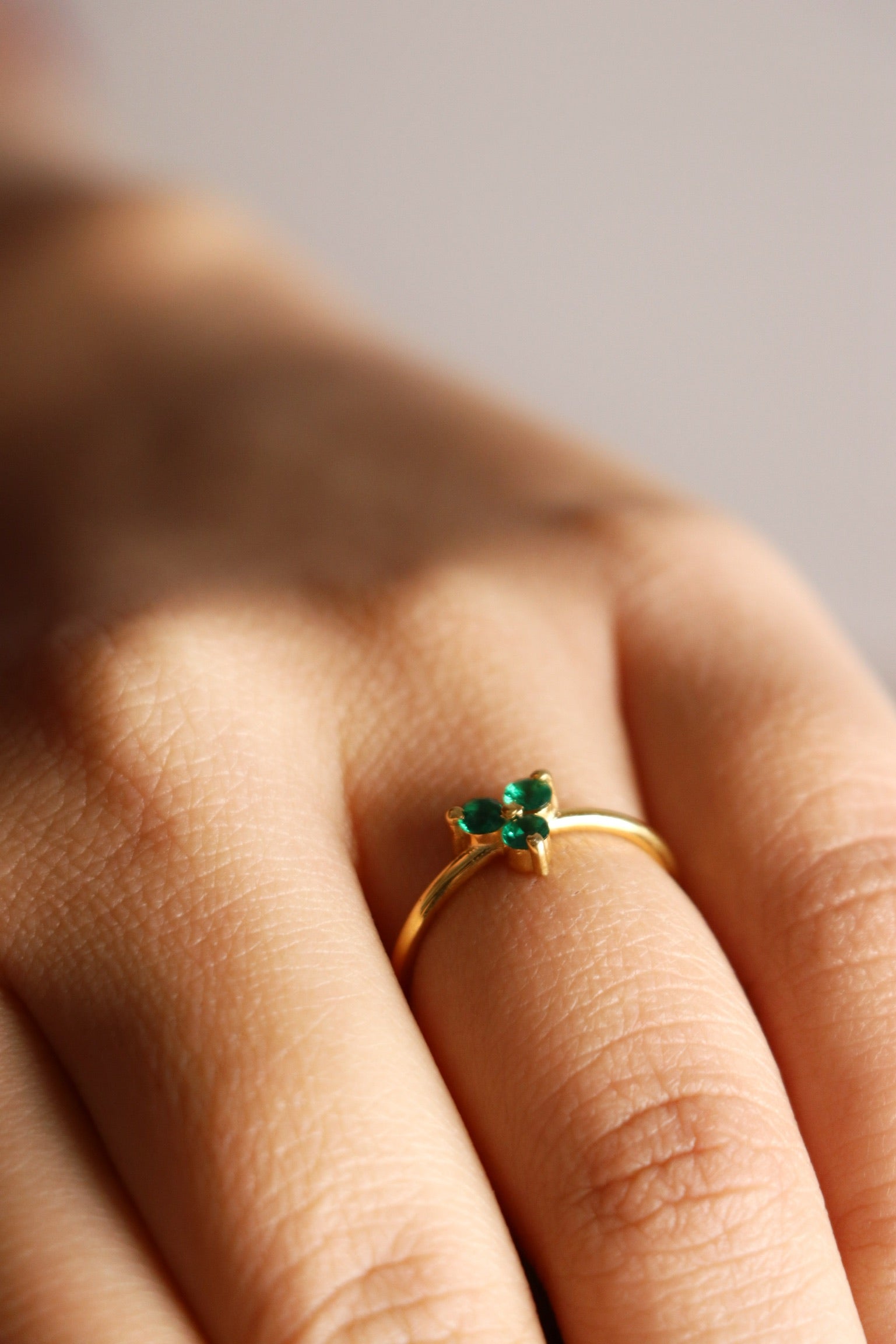 Emerald Trio Ring