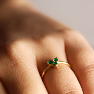 Emerald Trio Ring