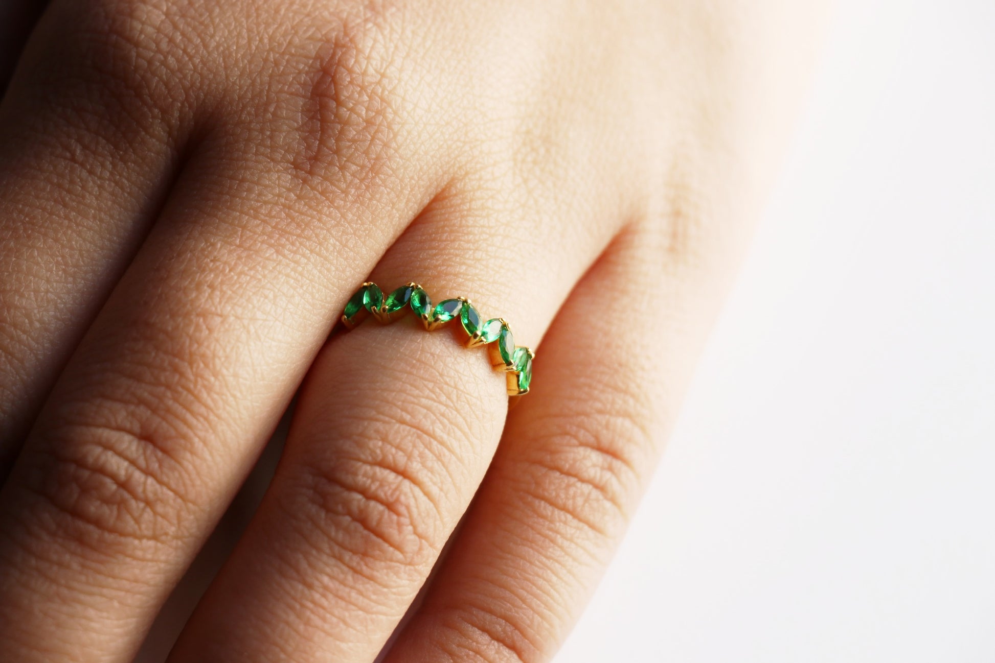 Emerald Marquise Band