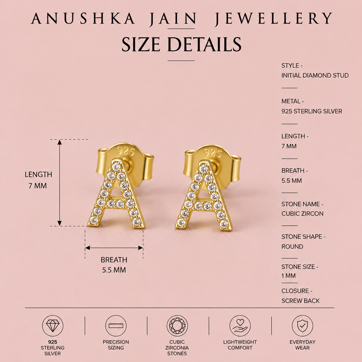 Initial Diamond Stud