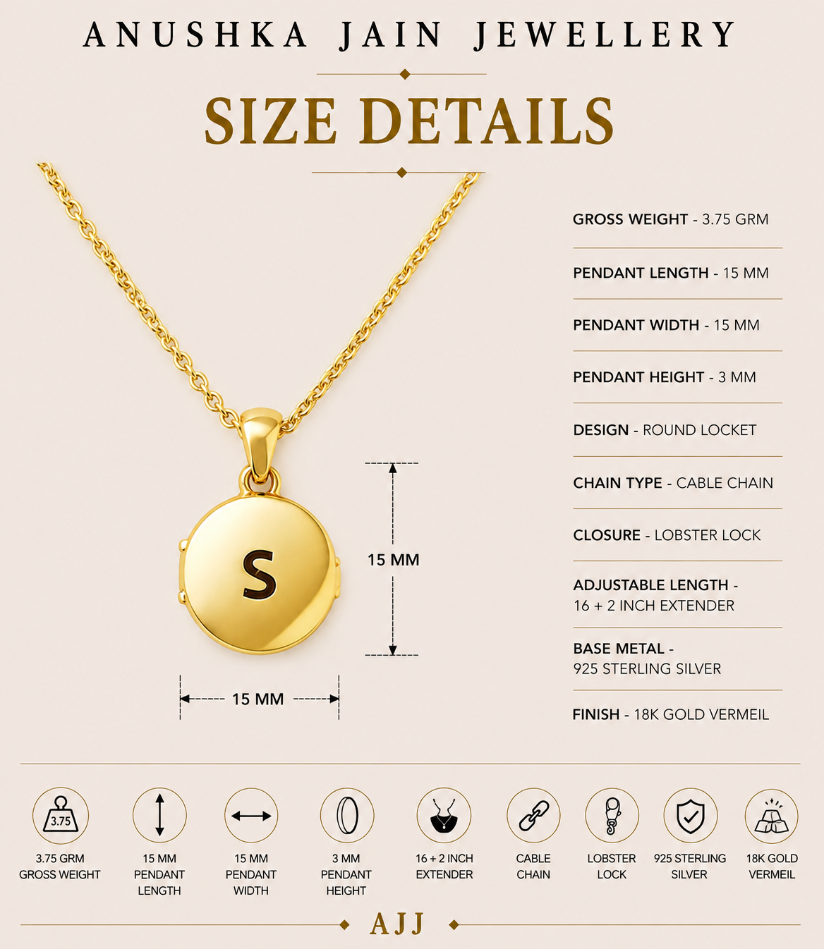 Initial Picture Locket Necklace