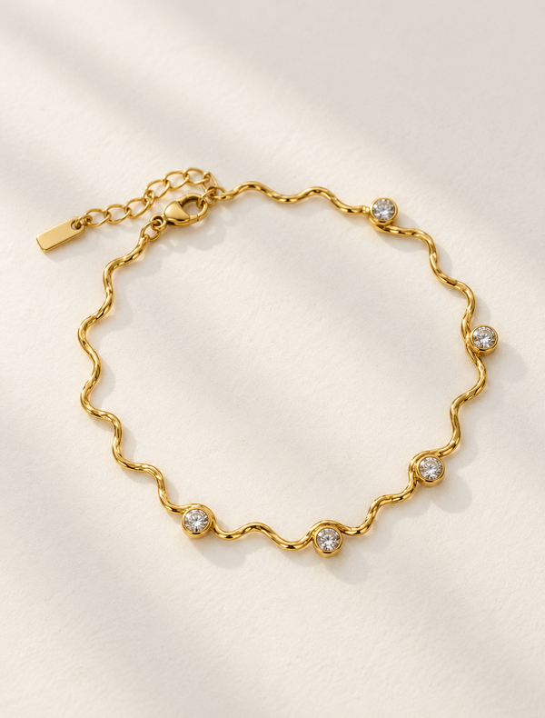 Wave Solitaire Bracelet