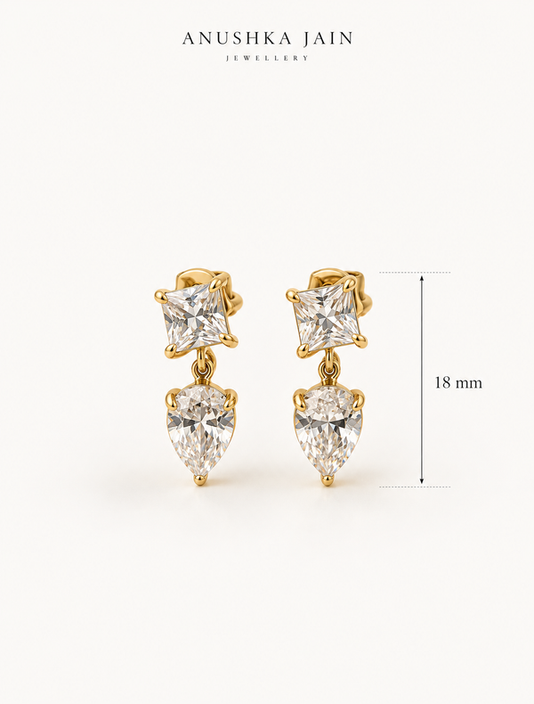 Princess Pear Drop Stud