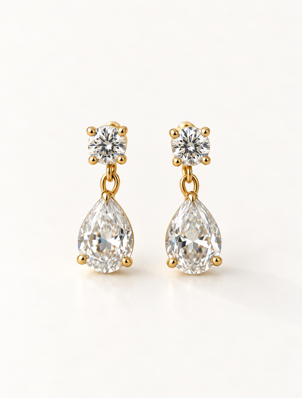 Round Pear Drop Earring