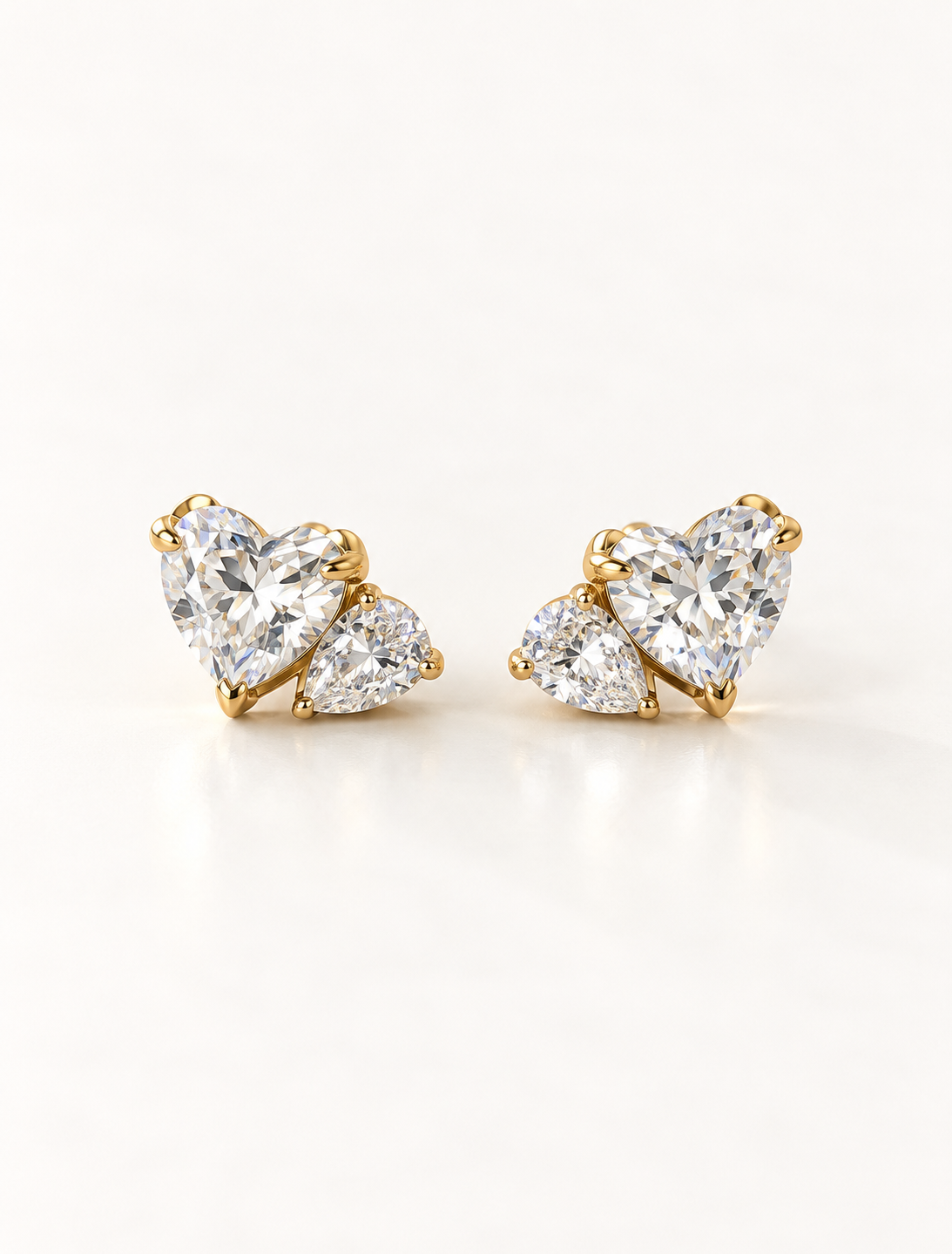 Twin Heart Cluster Stud