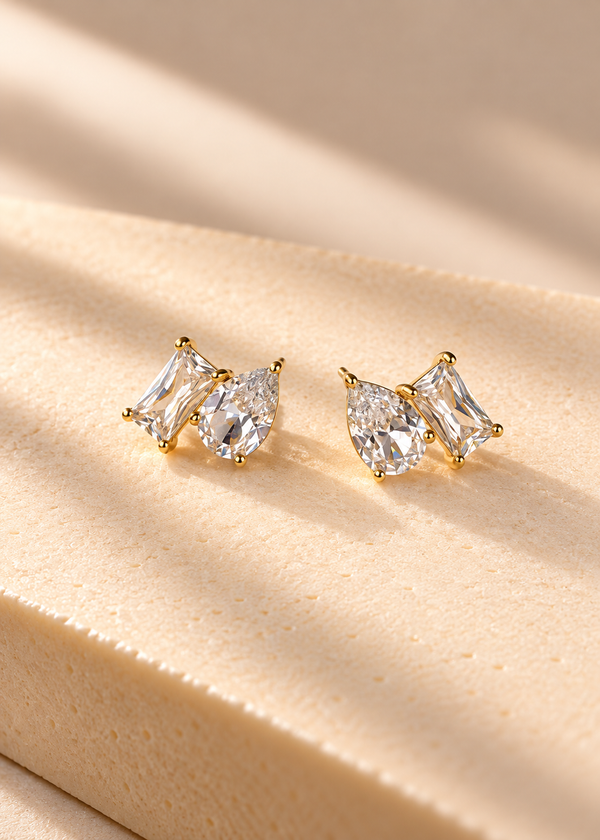 Pear Rectangle Stud