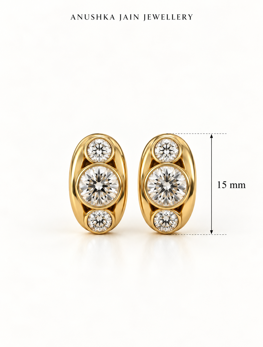 Oval Halo Statement Stud