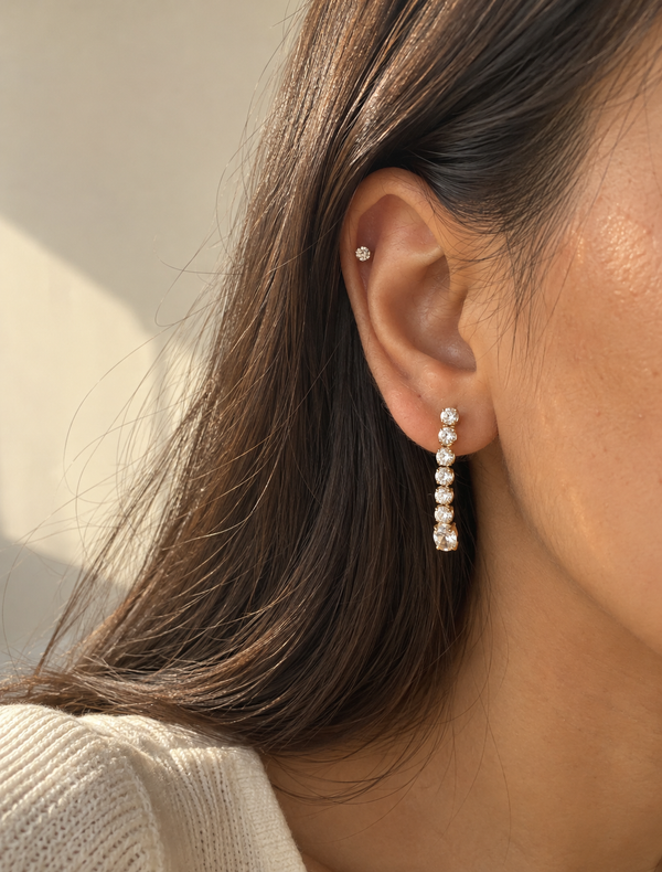 Tennis Line Drop Earring