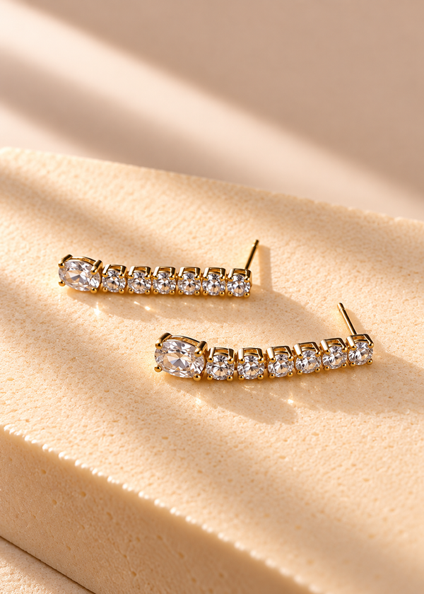 Tennis Line Drop Earring