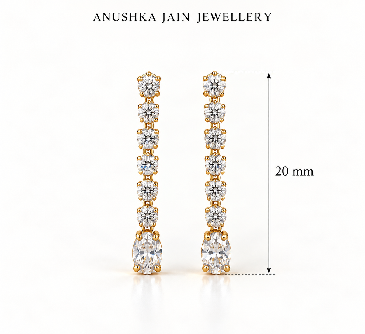 Tennis Line Drop Earring