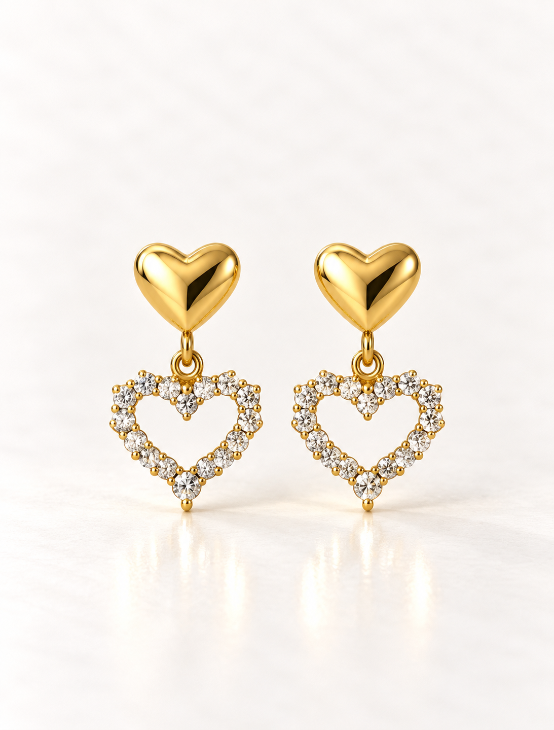Heart Outline Drop Earring