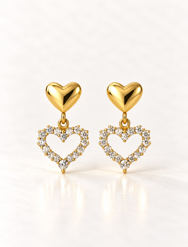 Heart Outline Drop Earring