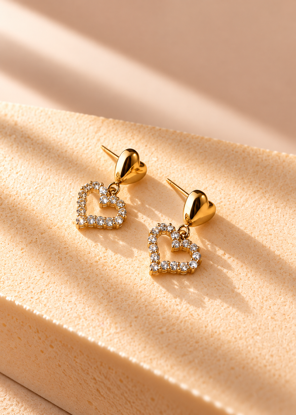 Heart Outline Drop Earring