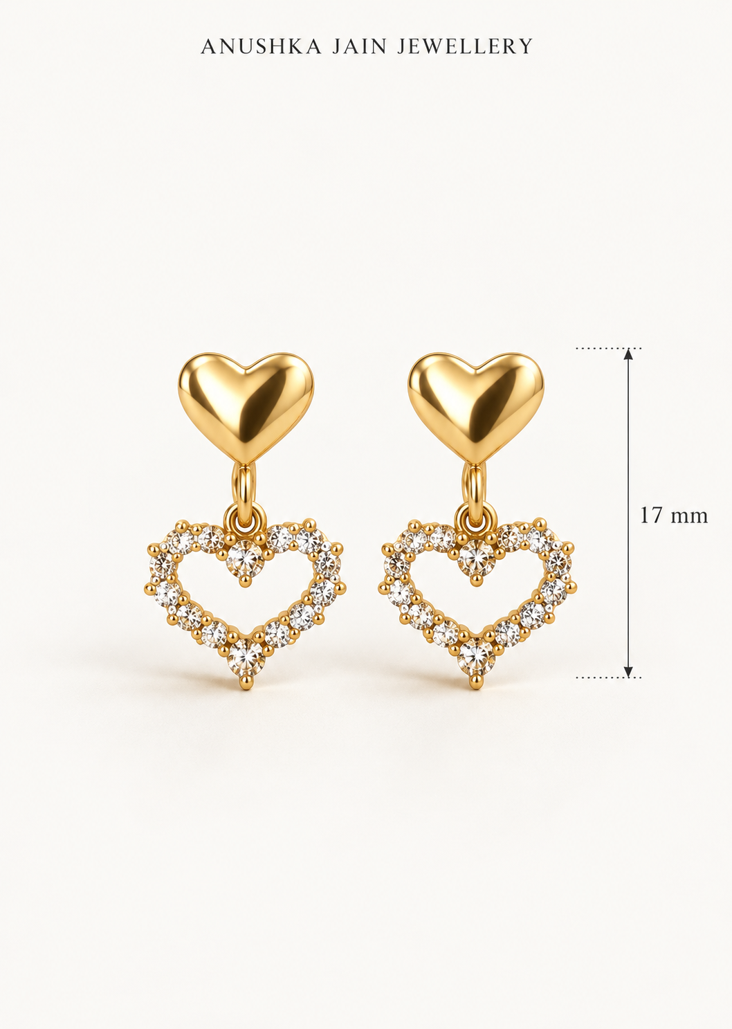 Heart Outline Drop Earring