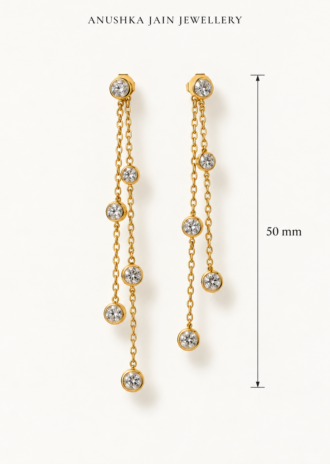 Bezel Station Chain Earring