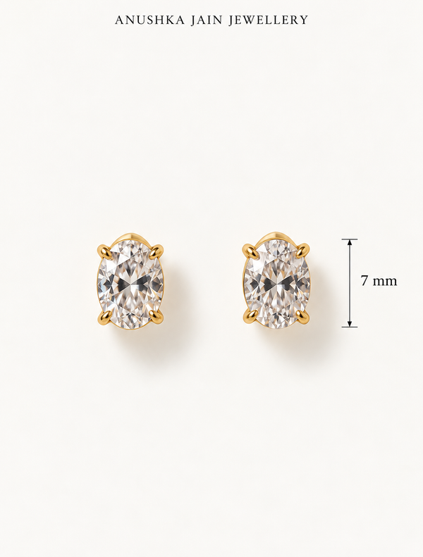 Oval Solitaire Stud
