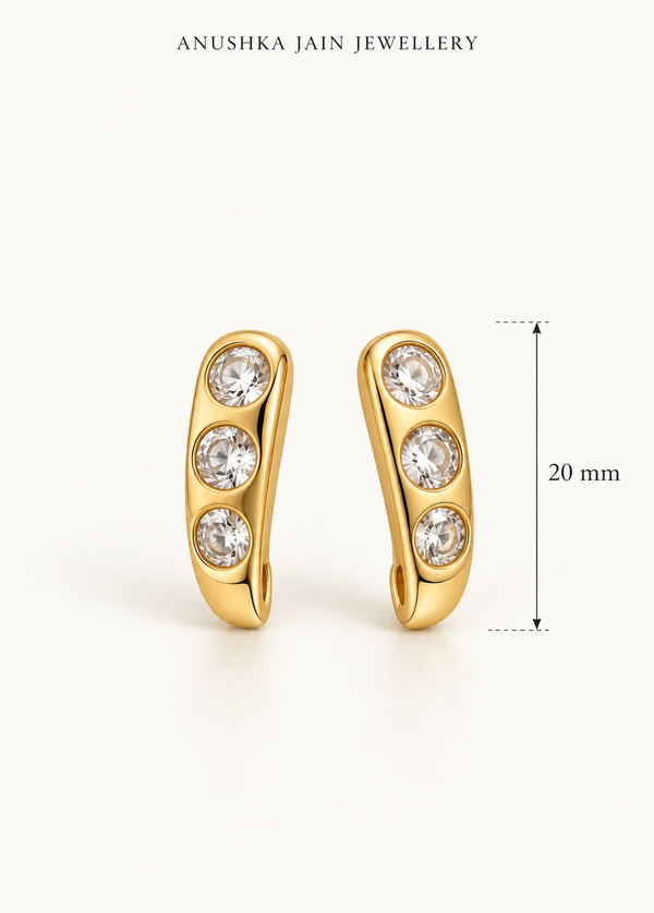 Bezel Trio Curve Huggie