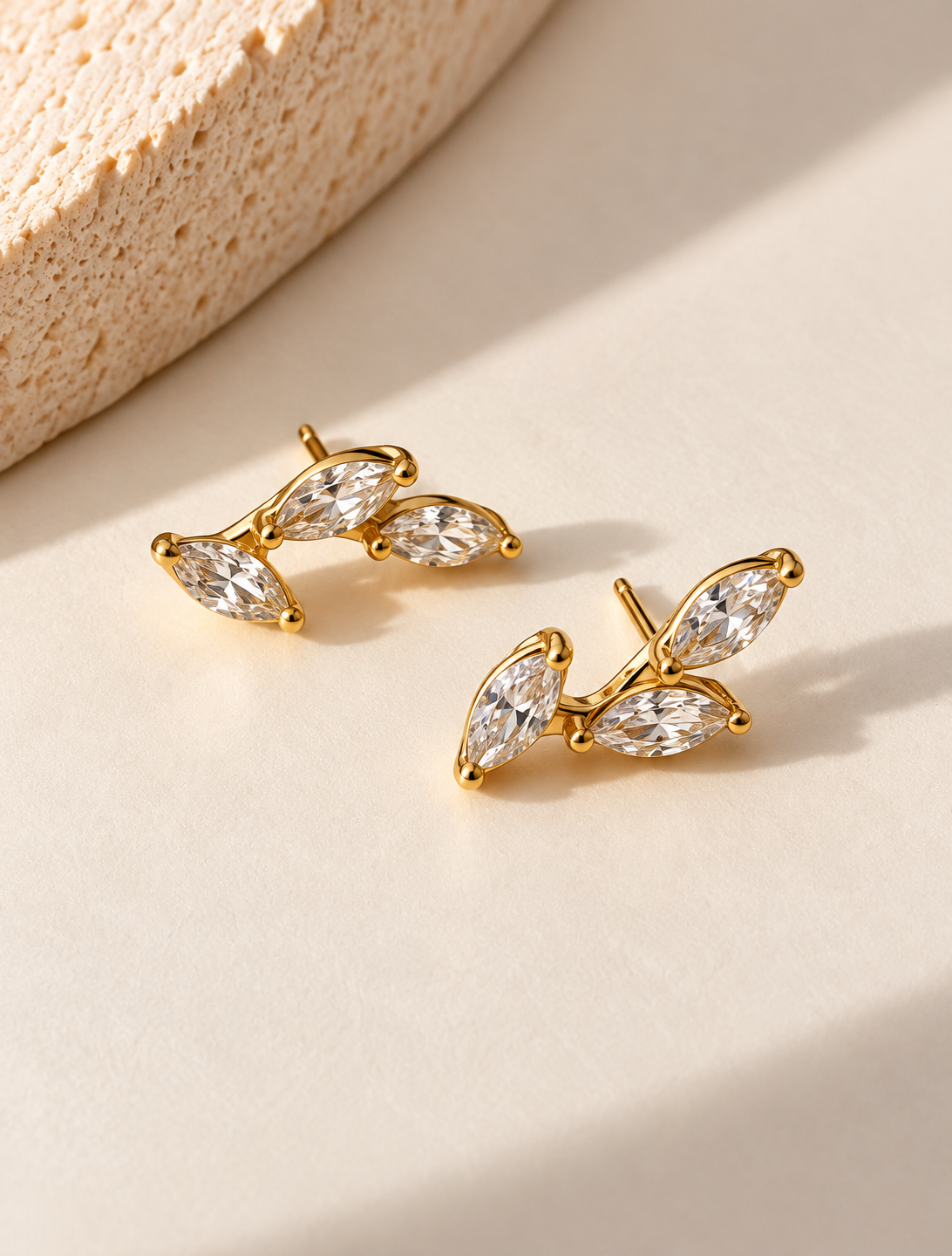 Marquise Leaf Climber Stud