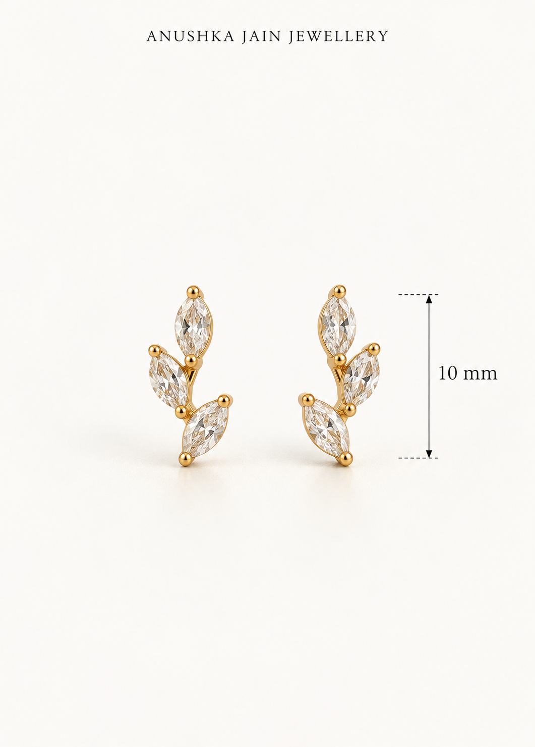 Marquise Leaf Climber Stud