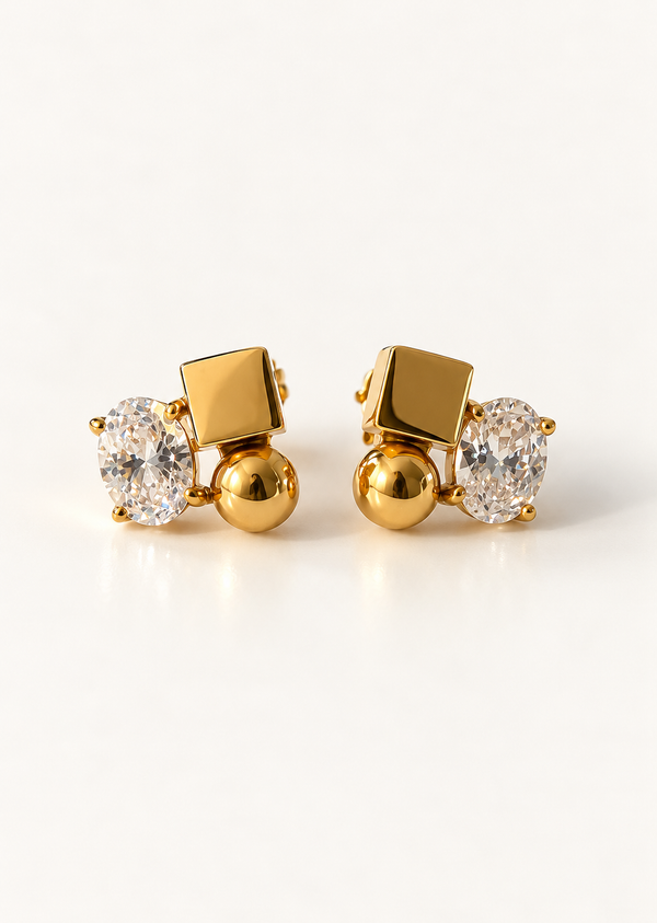 Bead Crystal Stud