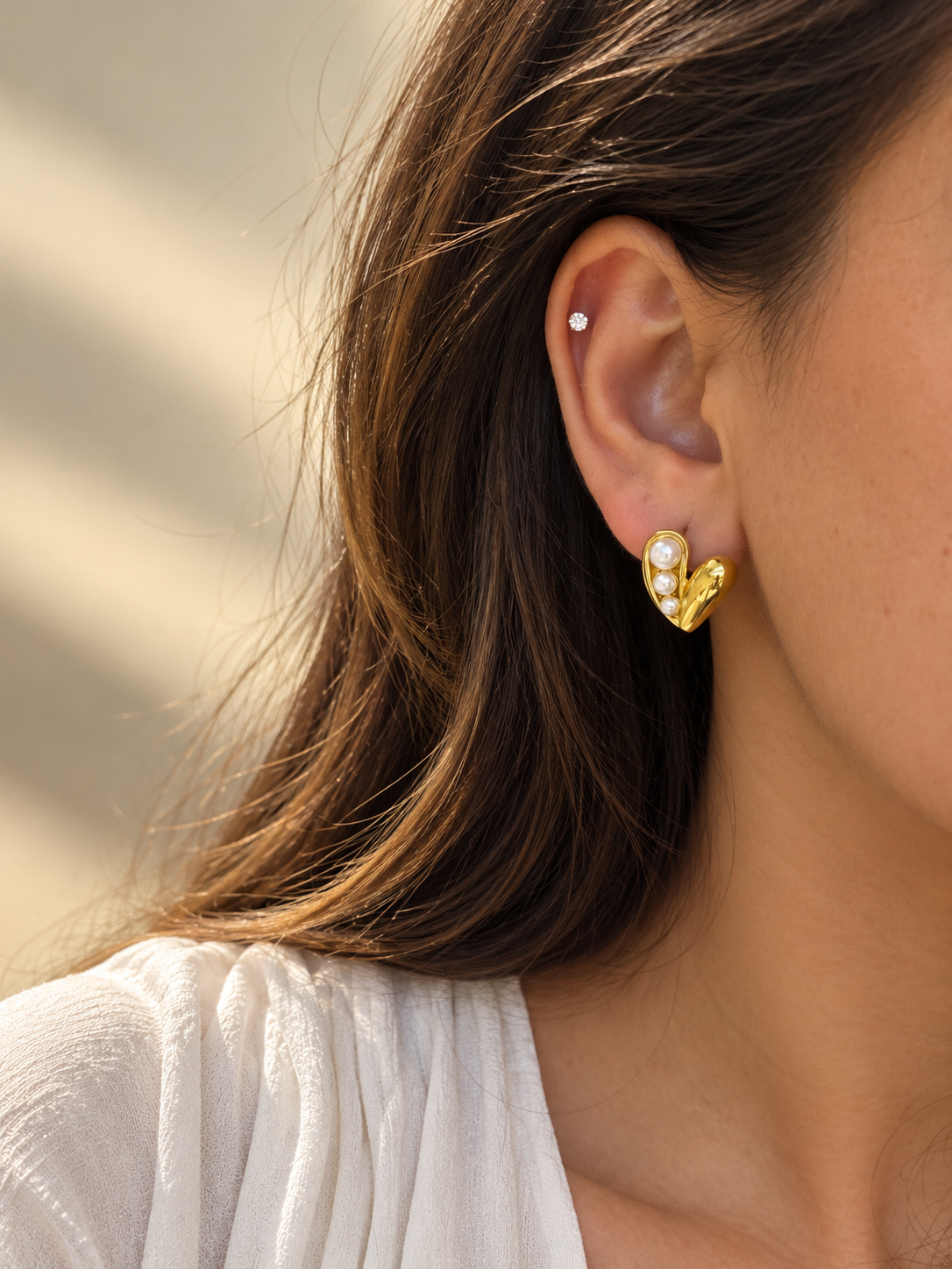 Pearl Heart Earring