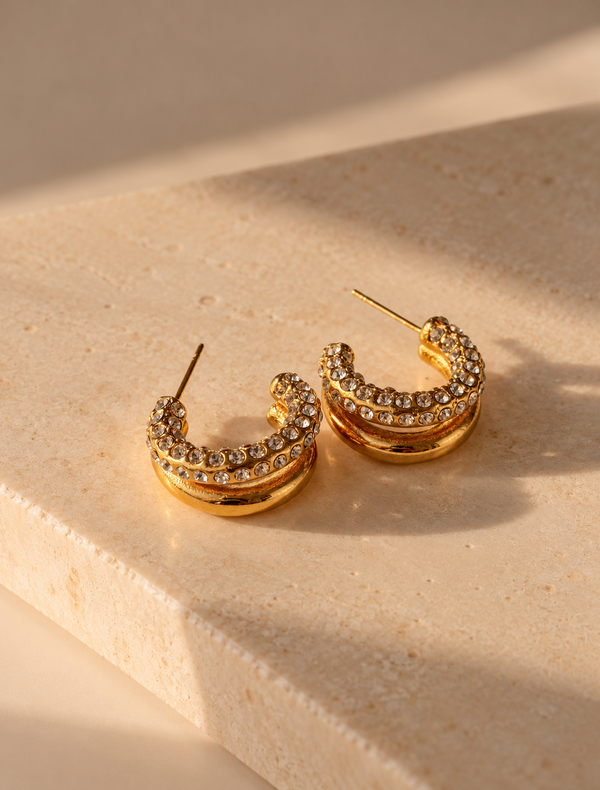 Crystal Double Hoop