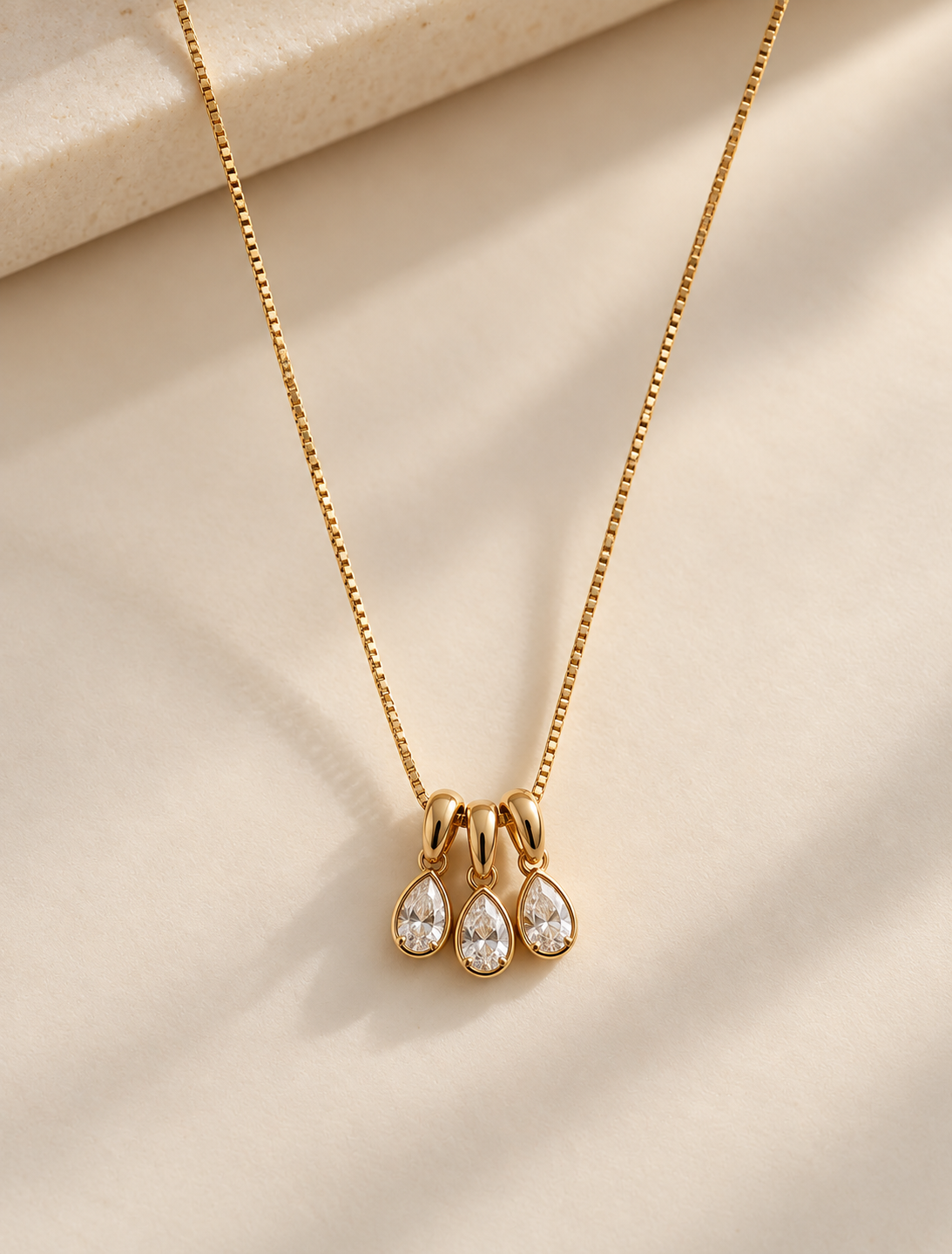 Triple Pear Charm Necklace