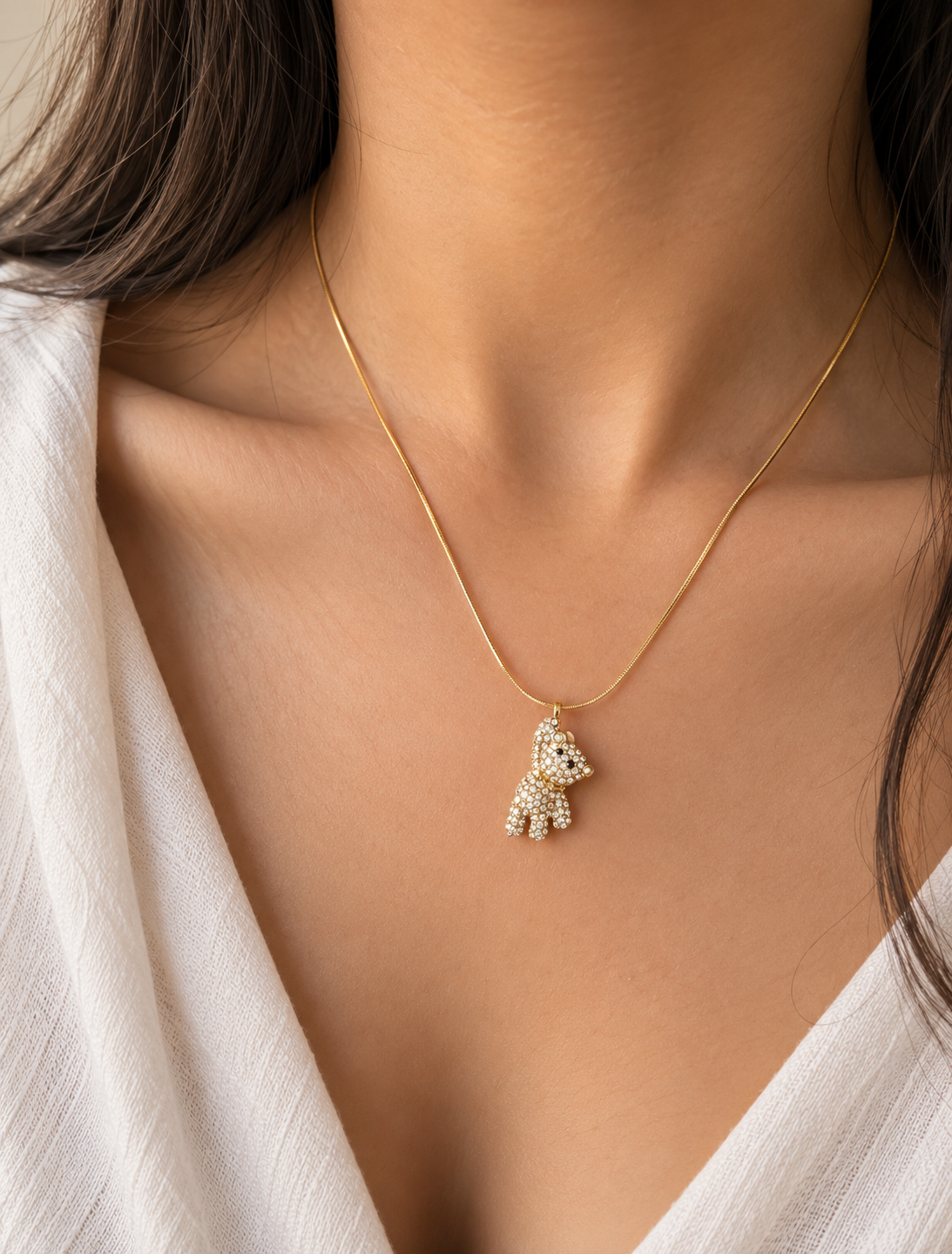 Sparkle Teddy Necklace