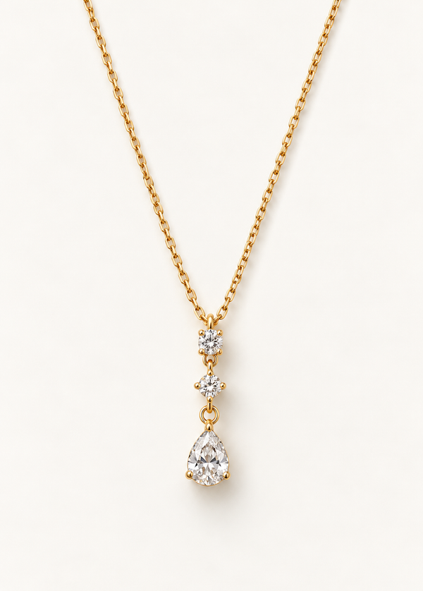 Pear Station Drop Necklace