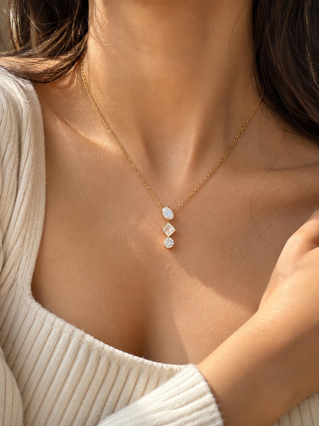 Geometric Drop Necklace