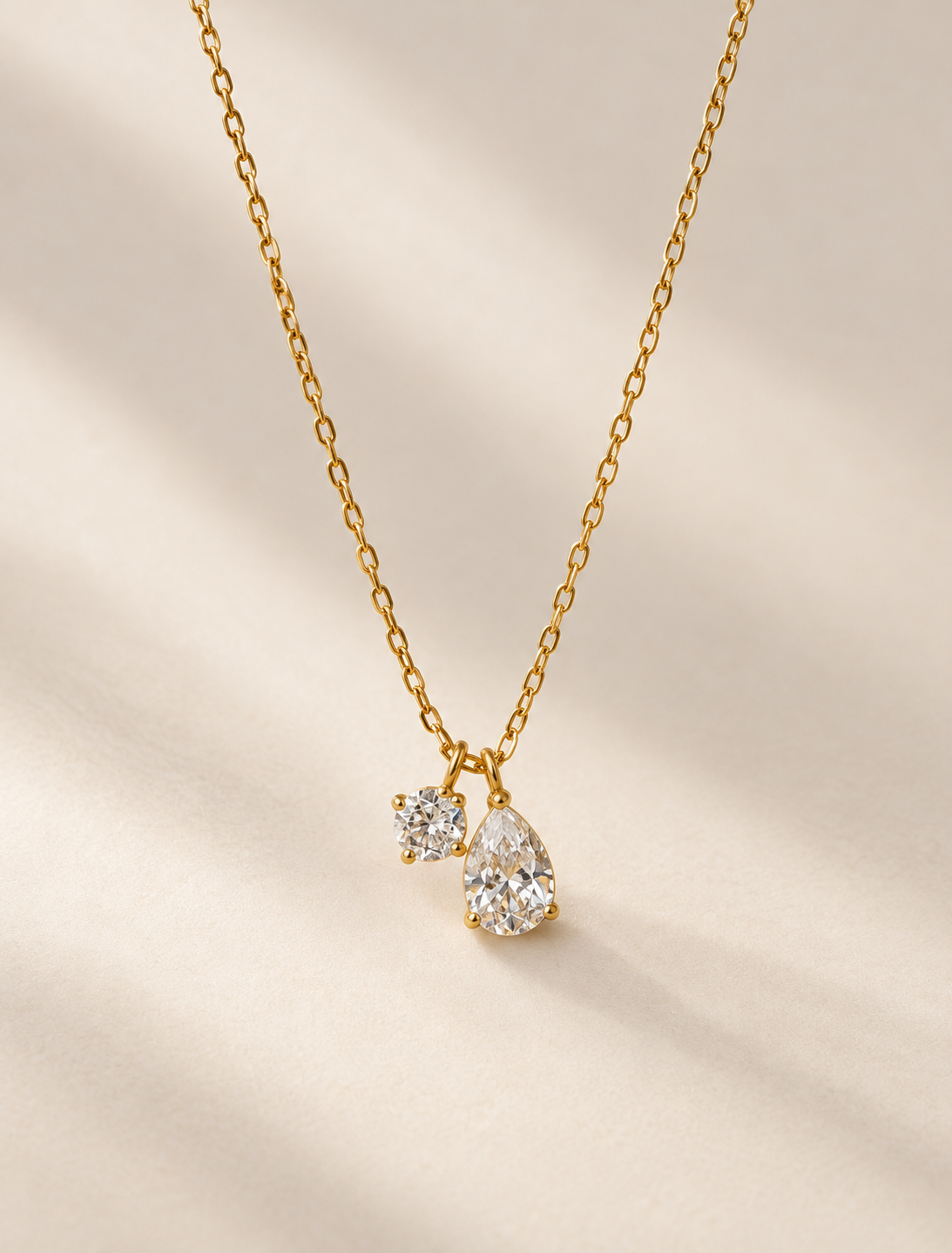 Round Pear Duo Necklace