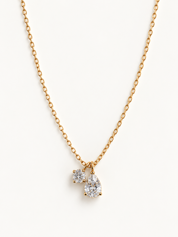 Round Pear Duo Necklace