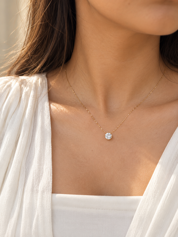 Floating Solitaire Necklace