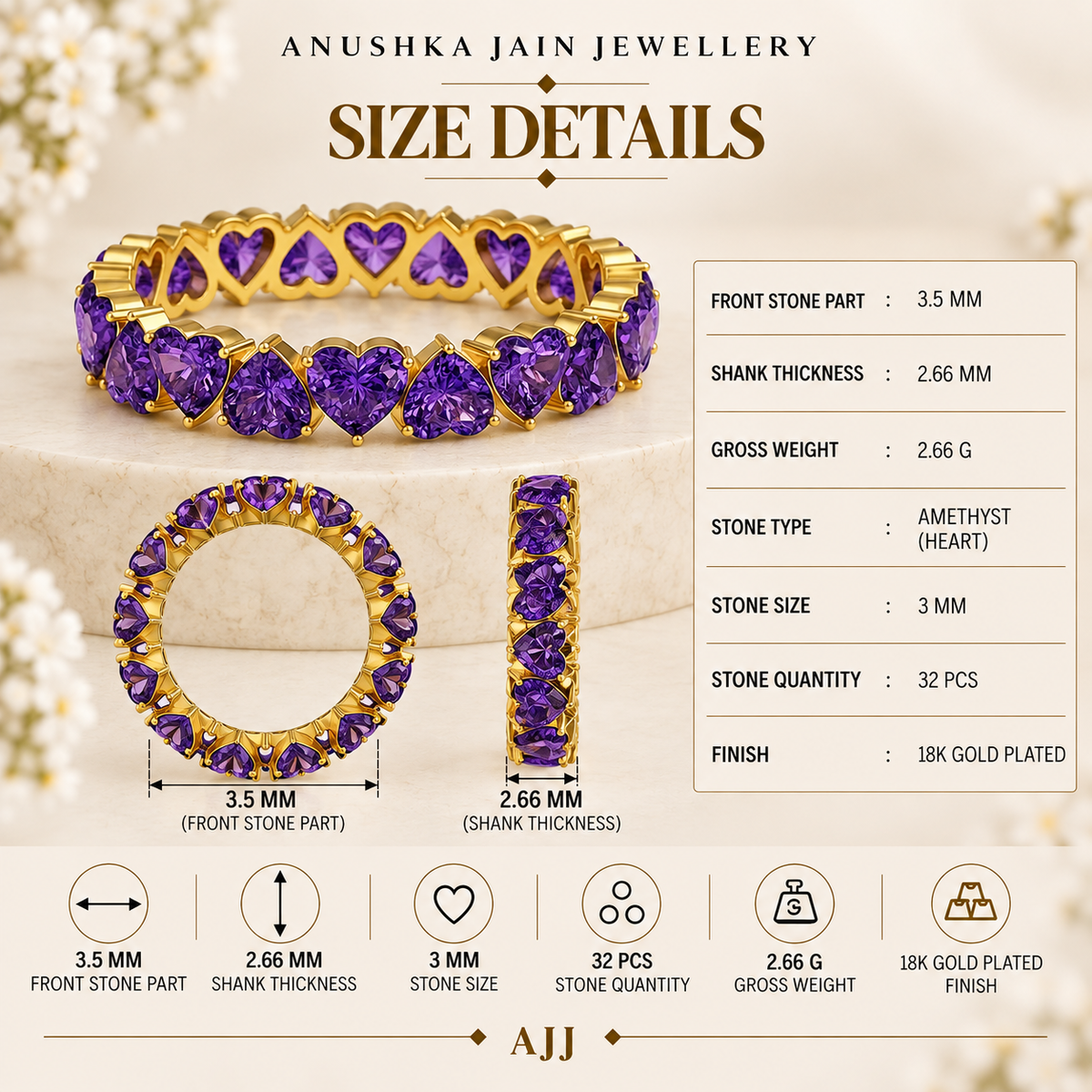 Lavender Love Eternity Ring
