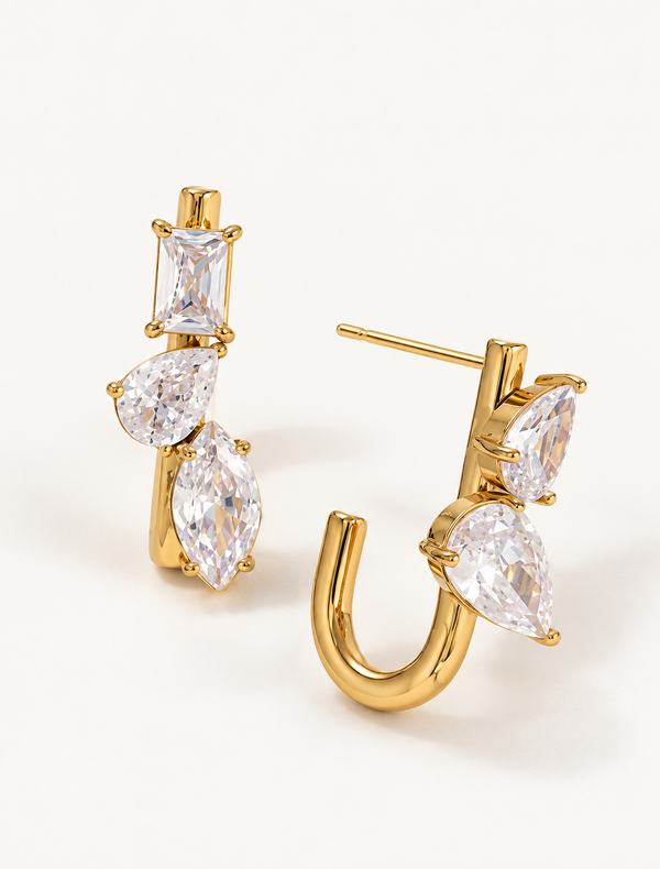 Marquise Cluster Hoop