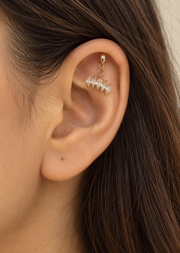 Marquise Drop Hanging Stud