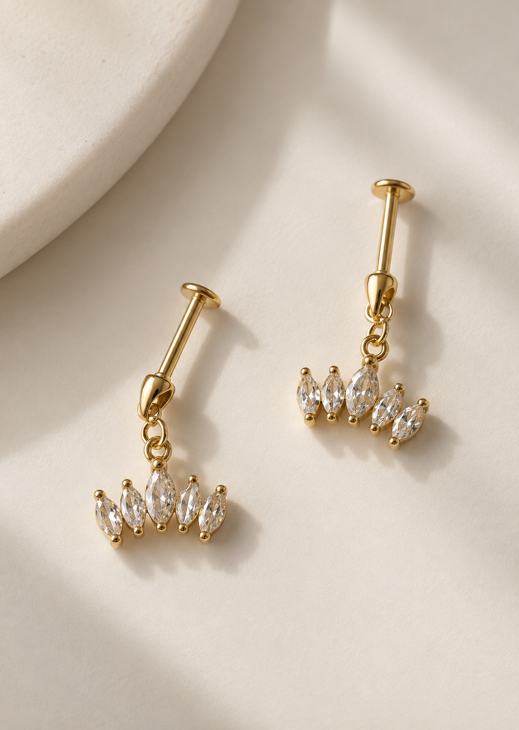 Marquise Drop Hanging Stud