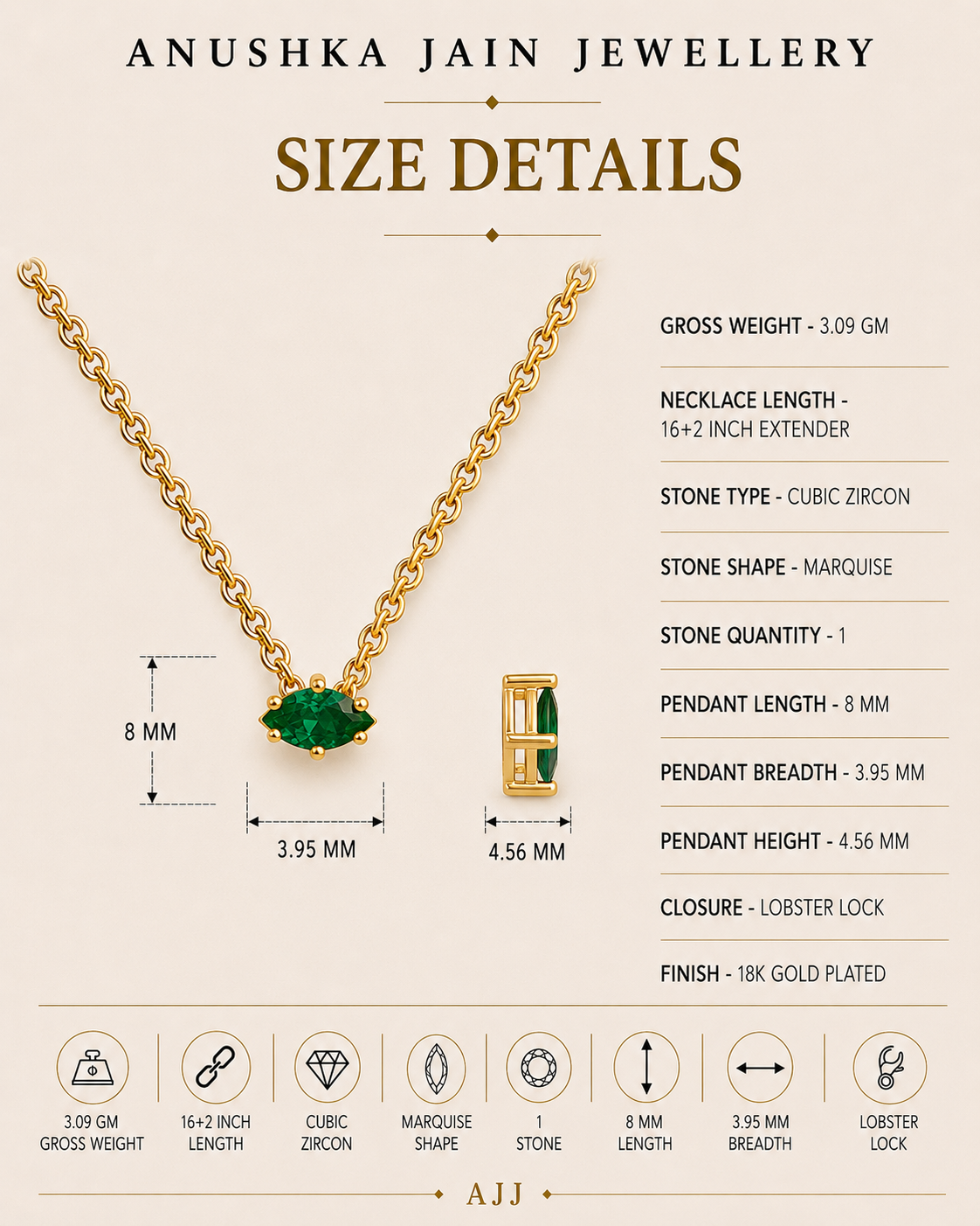 Marquise Emerald Necklace