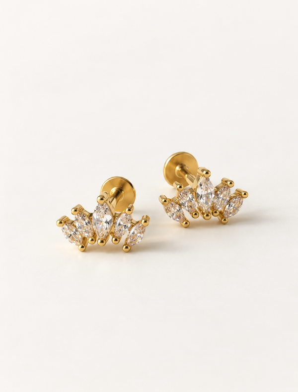Marquise Fan Stud-Gold