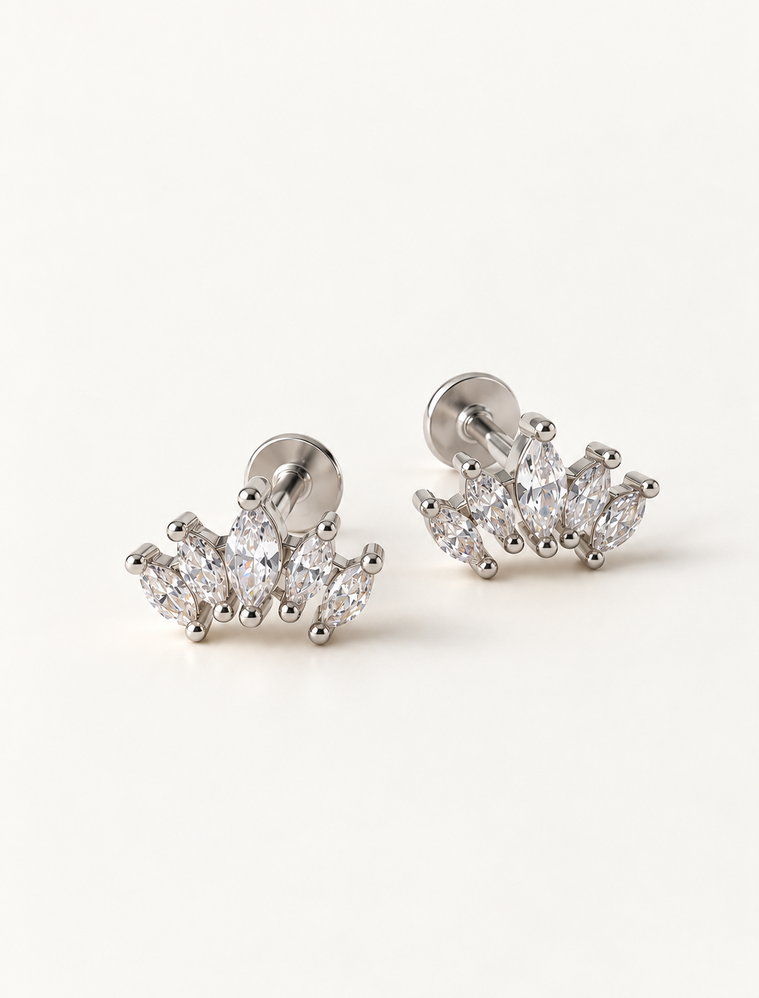 Marquise Fan Stud-Silver