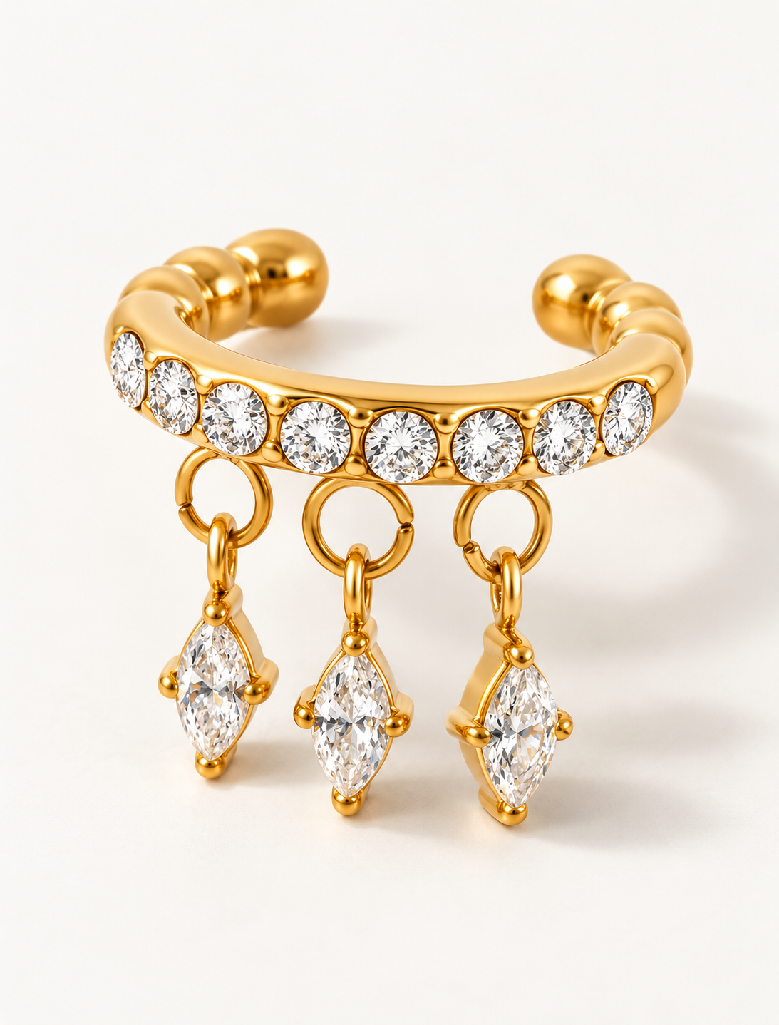 Marquise Fringe Ear Cuff
