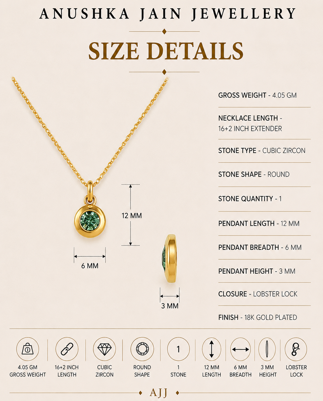 May Birthstone Necklace